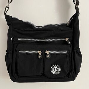 Black Crossbody Bag with Logo